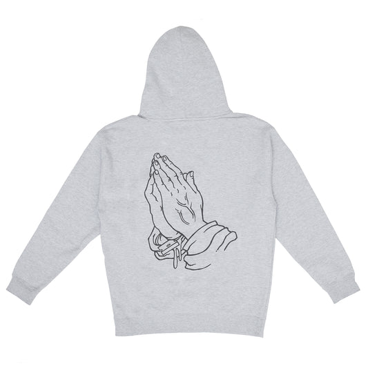 OG HANDS REFLECTIVE HOODIE - HEATHER GREY