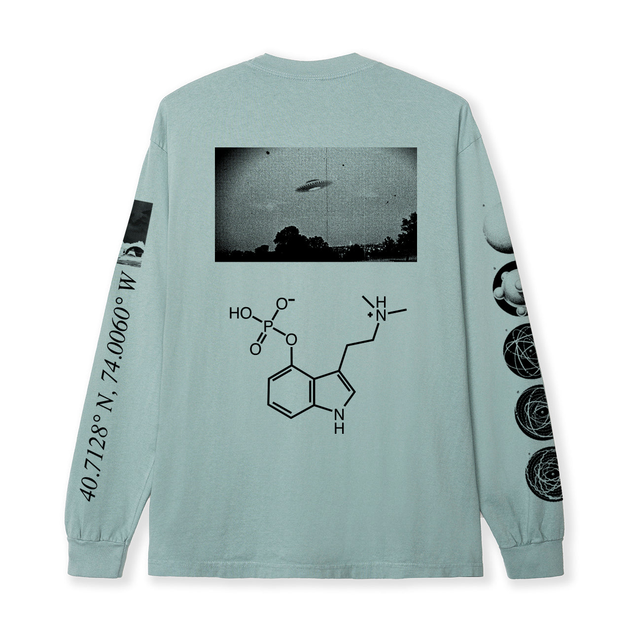 LEVEL UP L/S  TEE - ATLANTIC GREEN