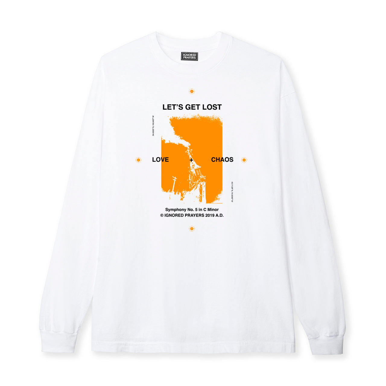 LET'S GET LOST L/S TEE - WHITE