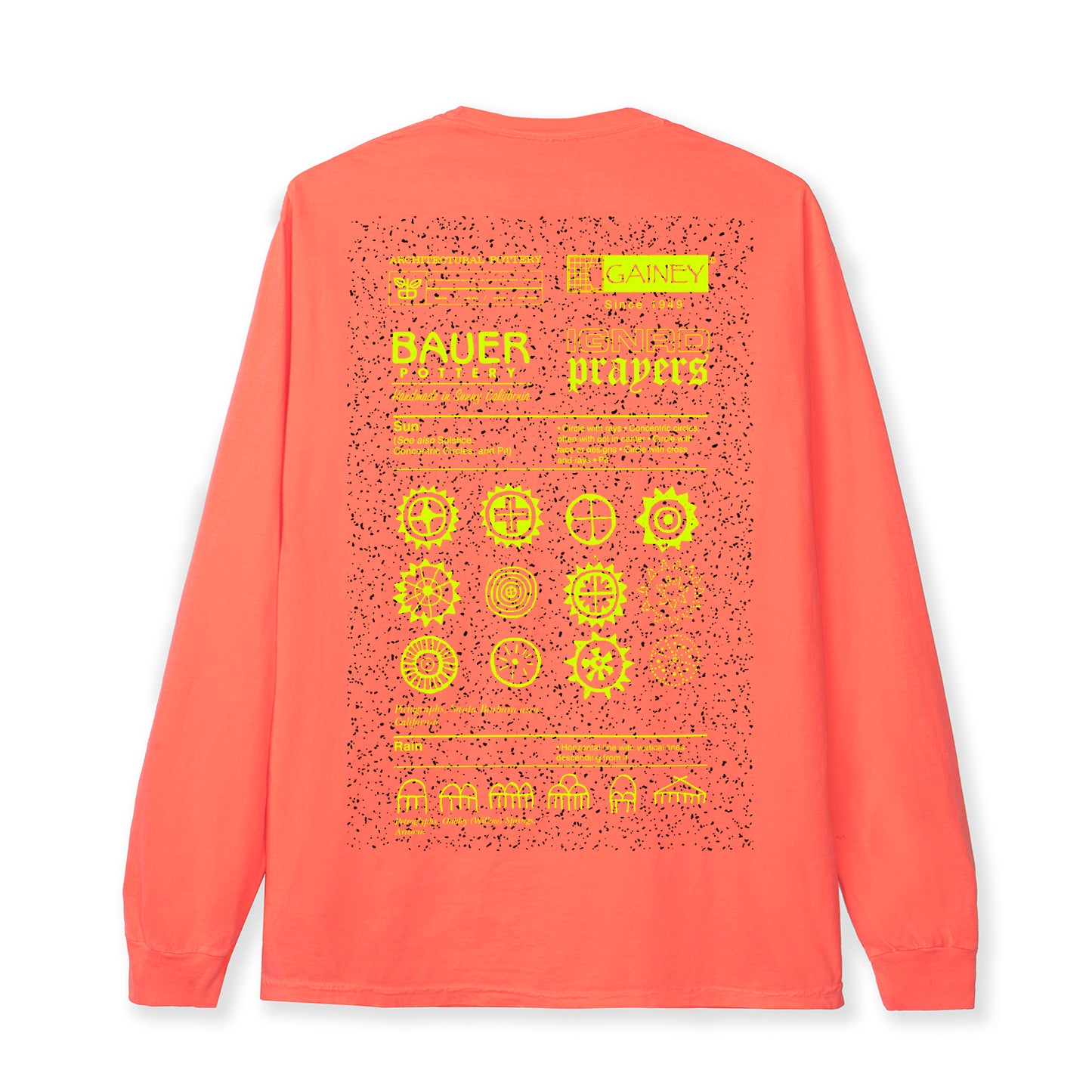 S.L.O.P. L/S  TEE - NEON RED-ORANGE