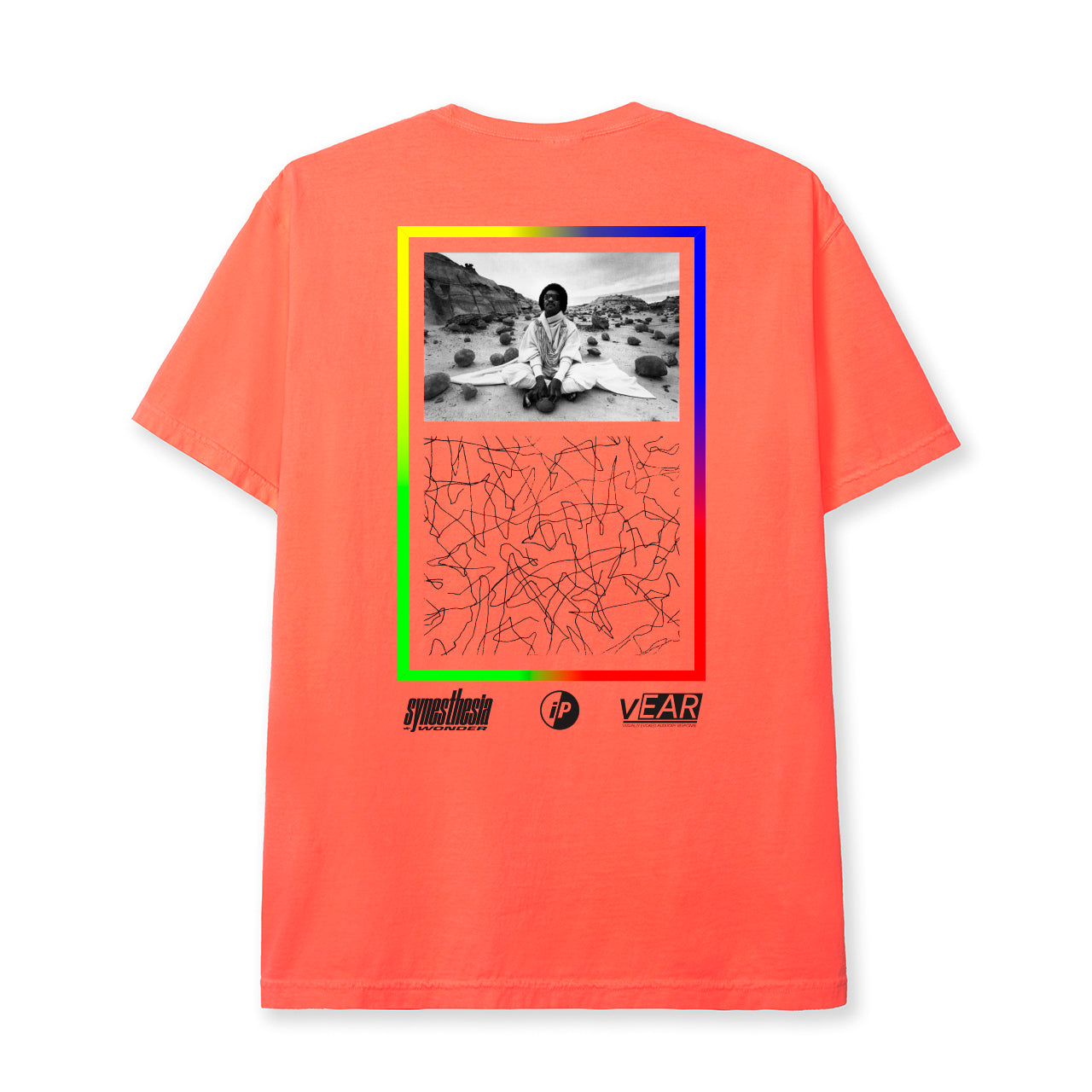 SYNESTHESIA TEE - NEON RED-ORANGE