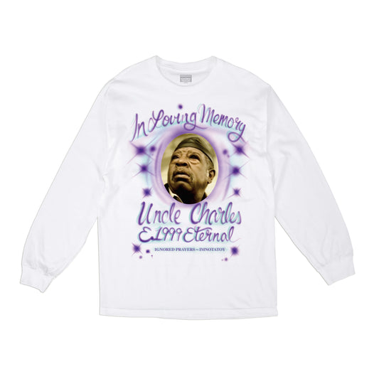 UNCLE CHARLES L/S T-SHIRT - WHITE